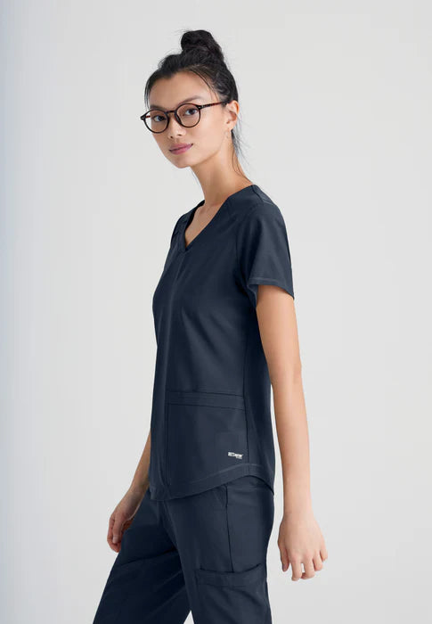 Grey's Anatomy Women's Piped VNeck Top