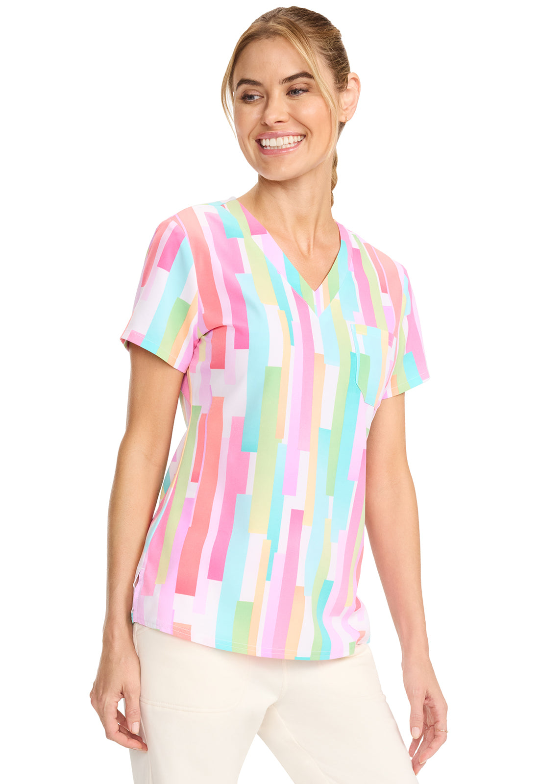 Med Couture Women's V-Neck Printed Top