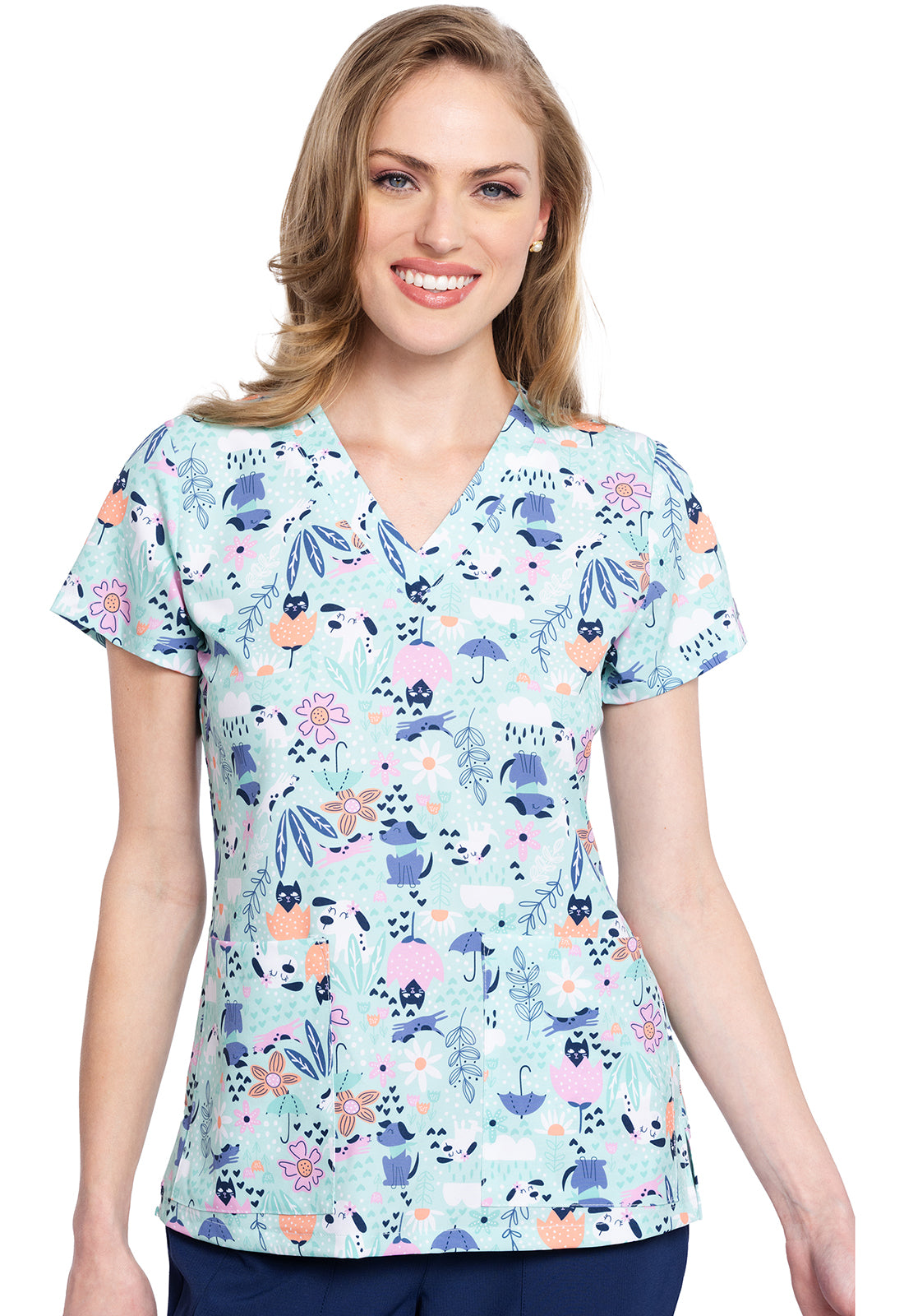 Med Couture Women's V-Neck Printed Top
