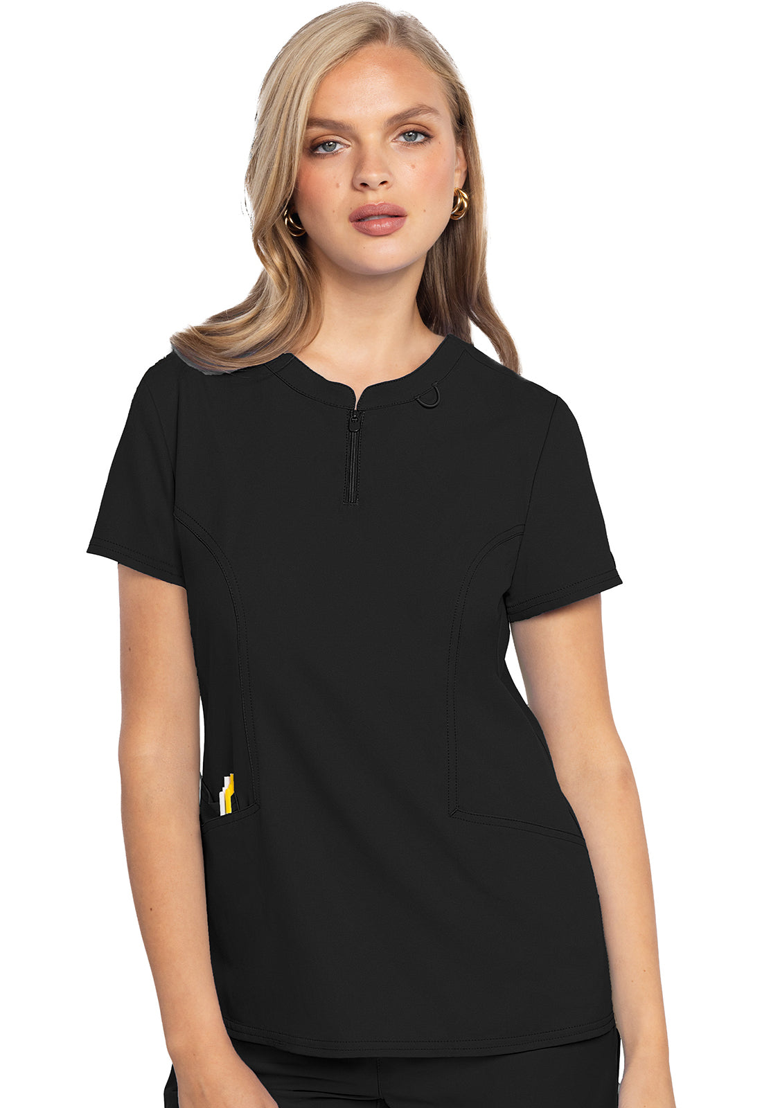 Med Couture Women's Zip Front Henley Top