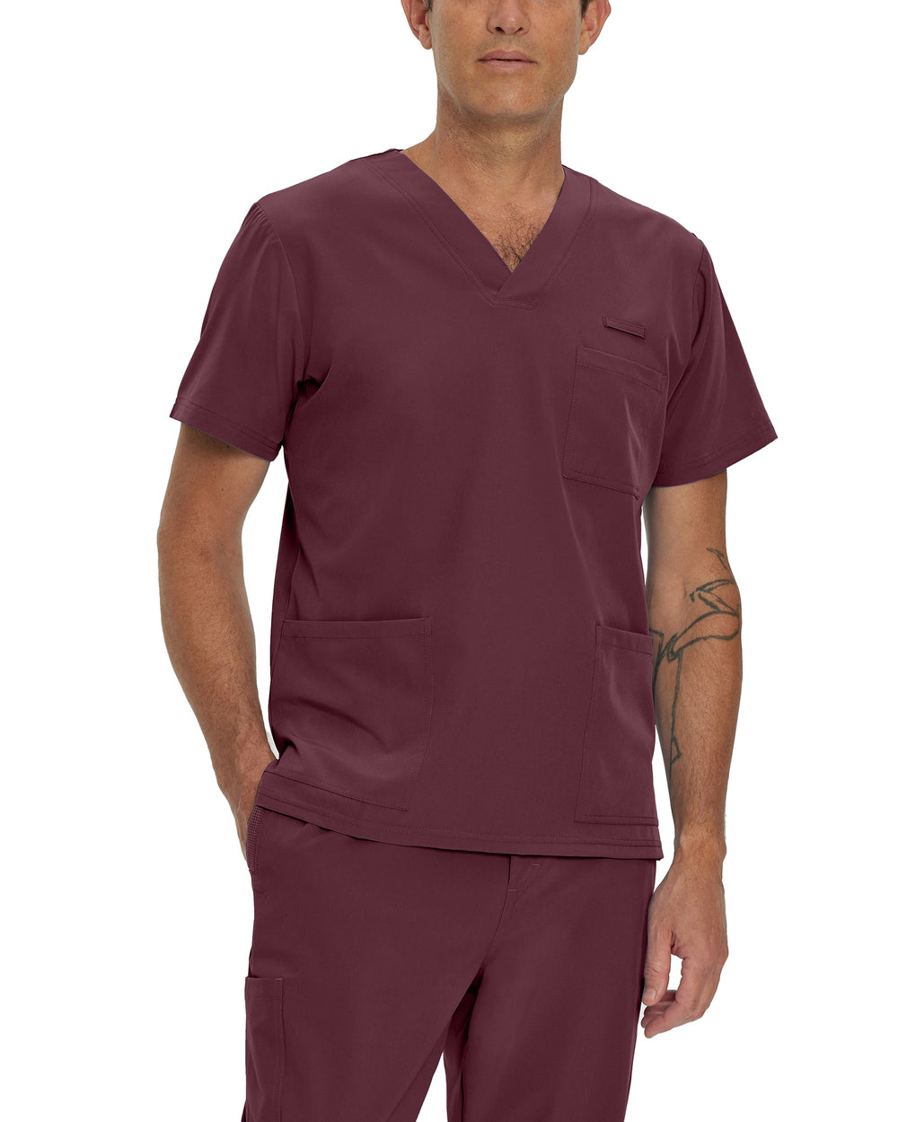White Cross Fit Mens V-Neck Top
