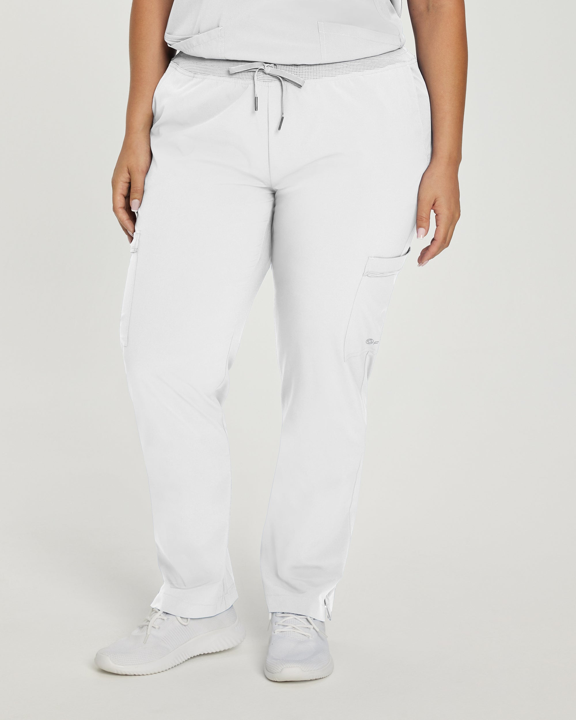 White Cross Fit Cargo Pant