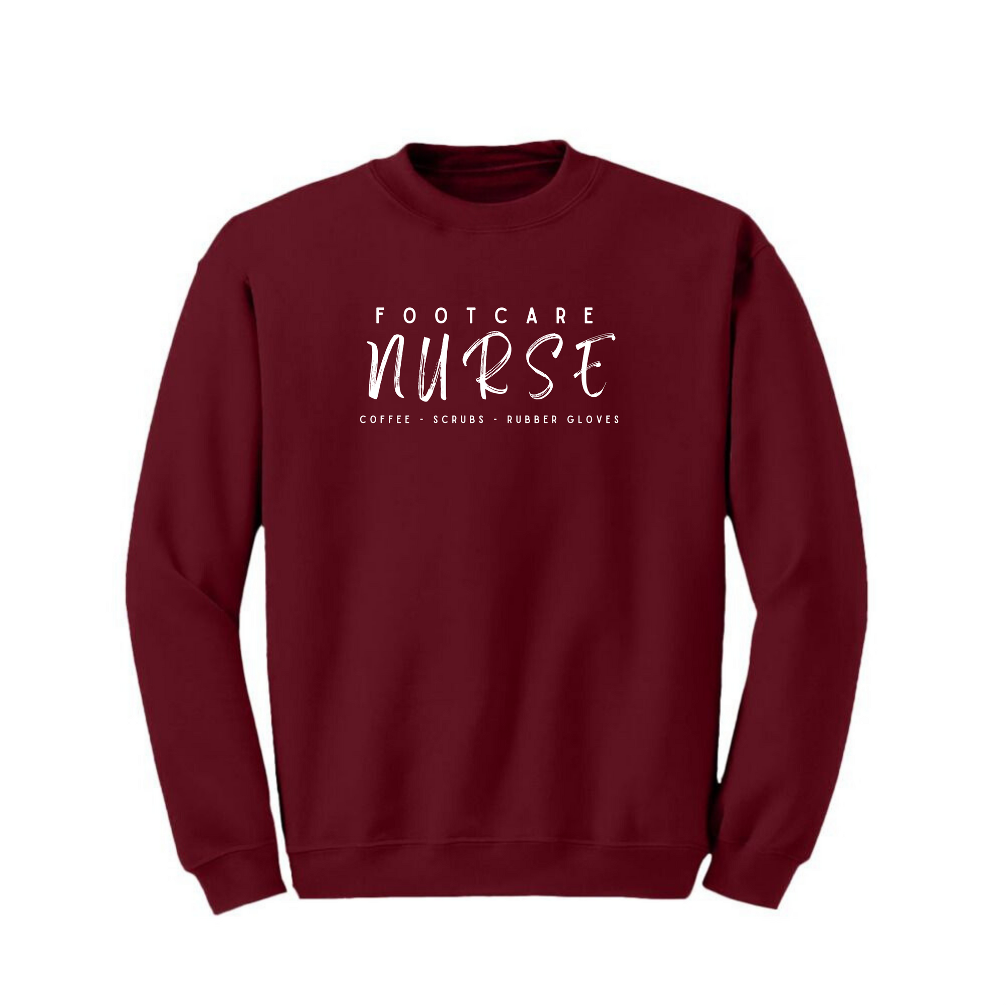 Nurse- Coffee, Scrubs, Rubber Gloves Design Crewneck & T-Shirt - Customizable