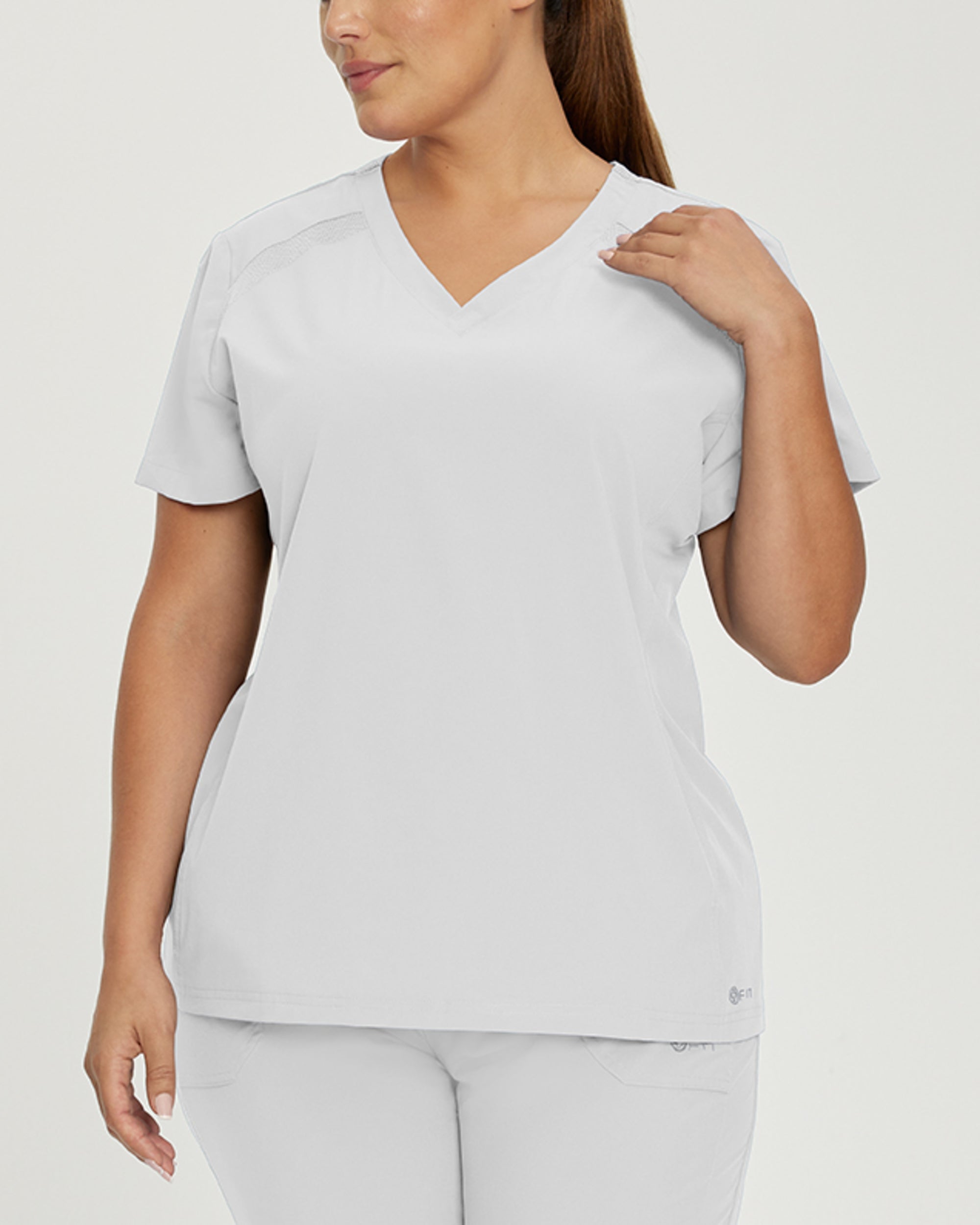 White Cross Fit V-Neck Top