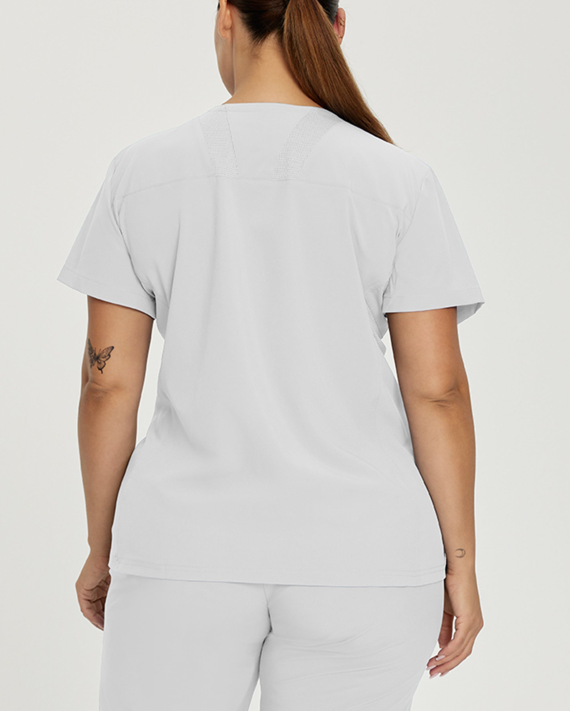 White Cross Fit V-Neck Top