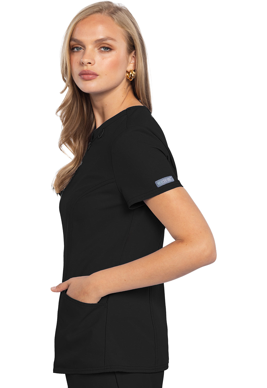 Med Couture Women's Zip Front Henley Top